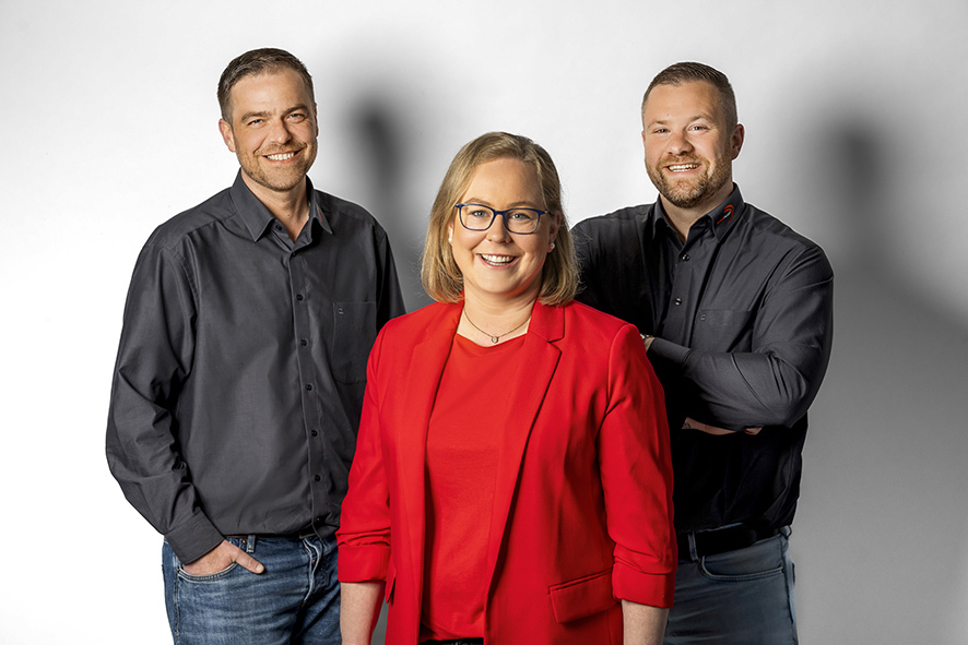 Daniel Schwerhoff (Geschäftsführer), Judith Moss (kaufm. Leitung), Florian Herbers (techn. Bereibsleiter)
